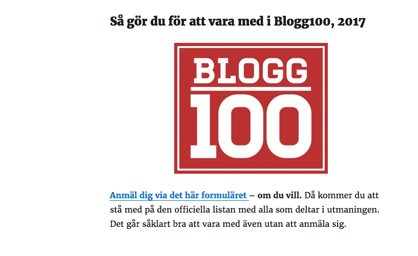 Hej företagsbloggare. Är du med i Blogg 100?